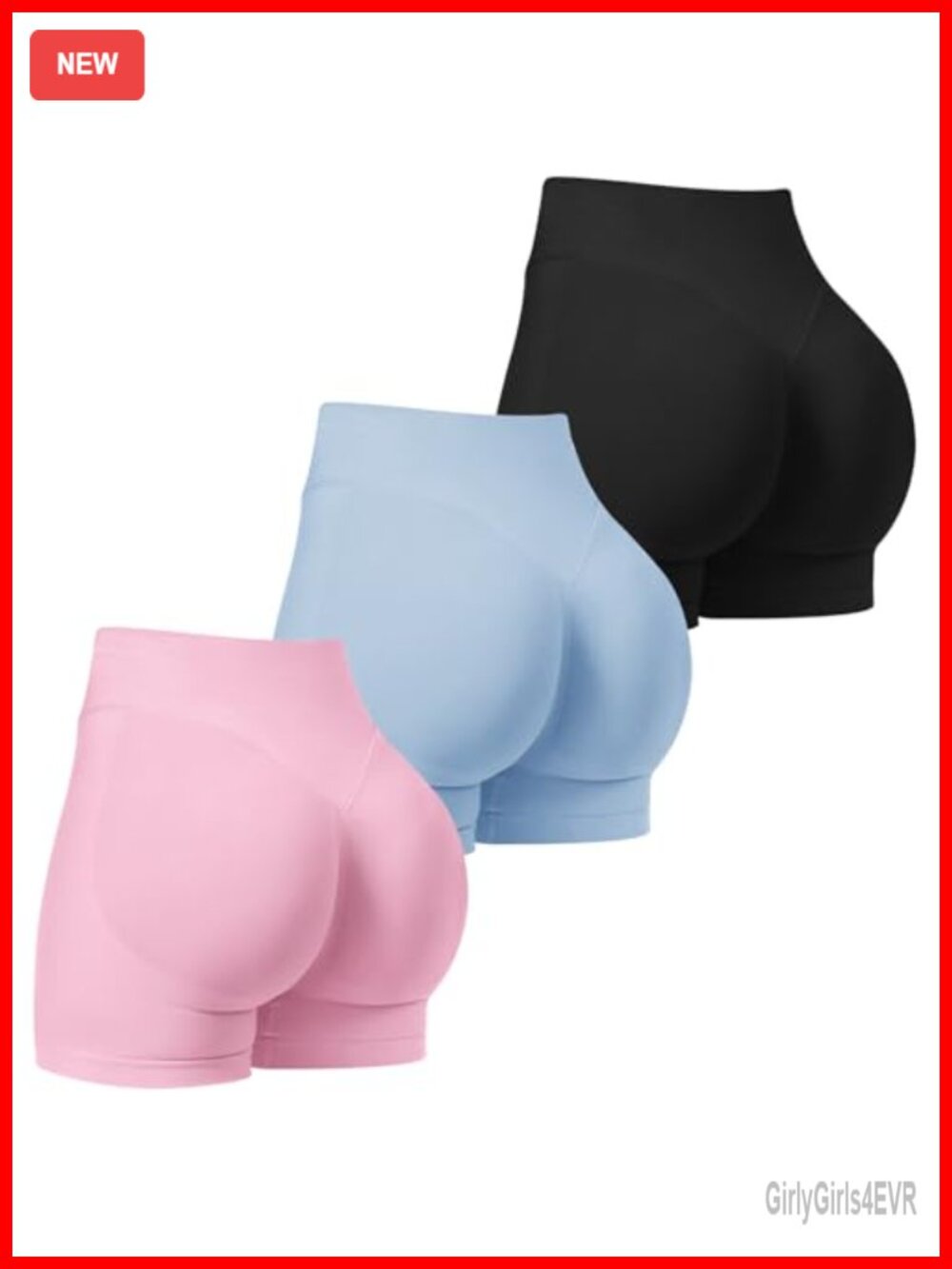Women's Seamless Workout Shorts High Rise Scrunch Butt Lifting Gym Biker Shorts